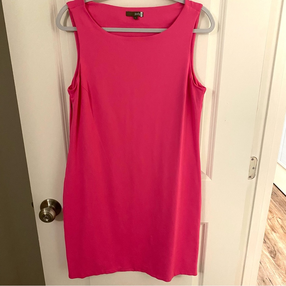 JudyP Vibrant Pink Sleeveless Double Lined Dress
